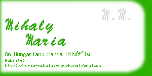 mihaly maria business card